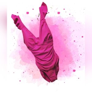 Hot pink one piece by Ellen Tracy
